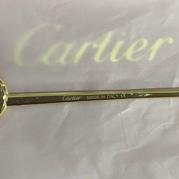 Cartier Rimless Sunglasses – Gold Frame Purple Gradient Lenses - Picture 5 of 6